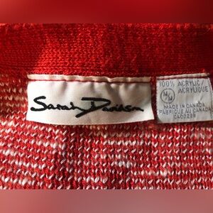 Red and White Knit Vintage Sweater by Sarah Davidson